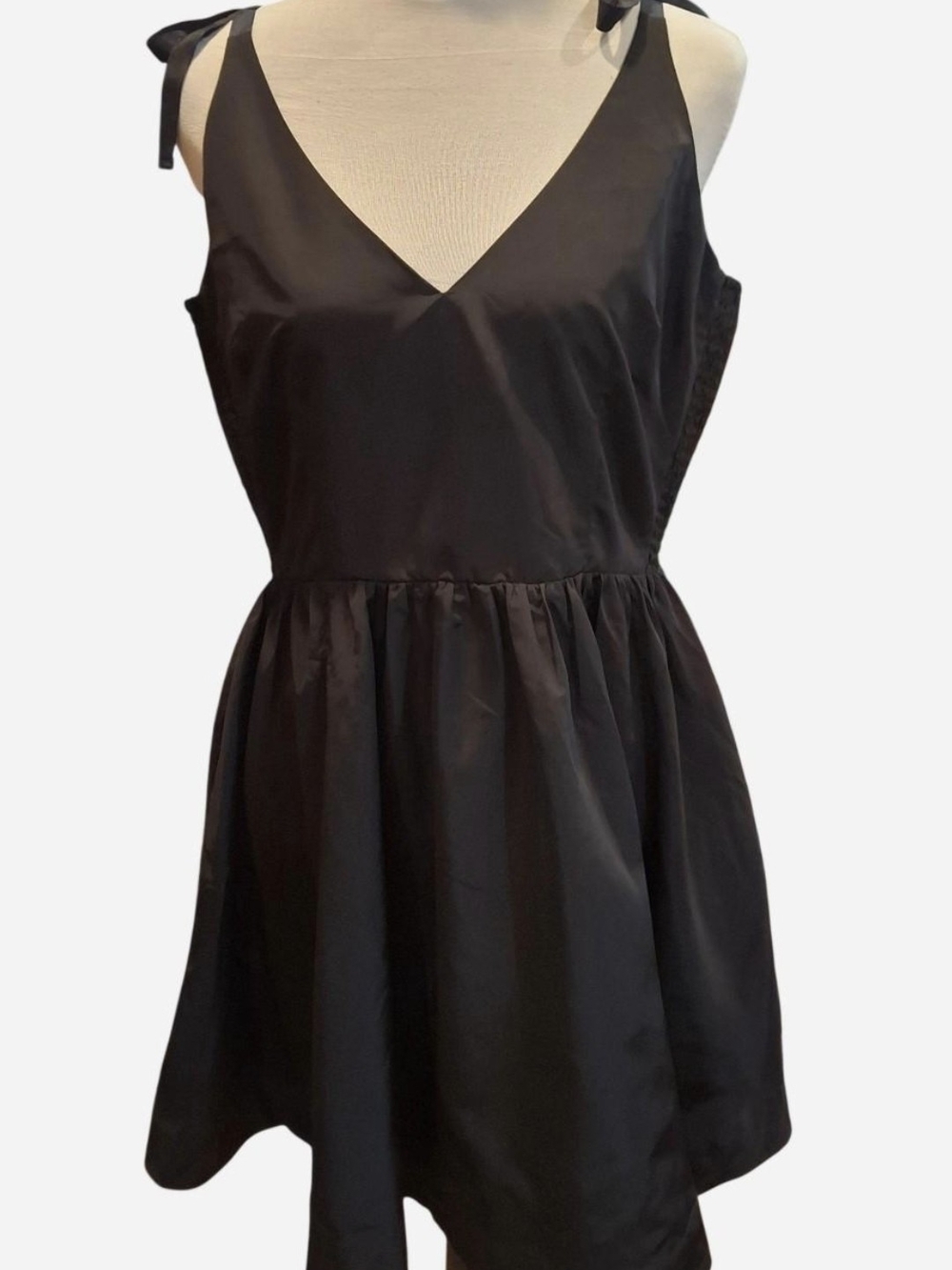 The Occasion By Old Navy Black Fit & FlareTafetta Mini Dress